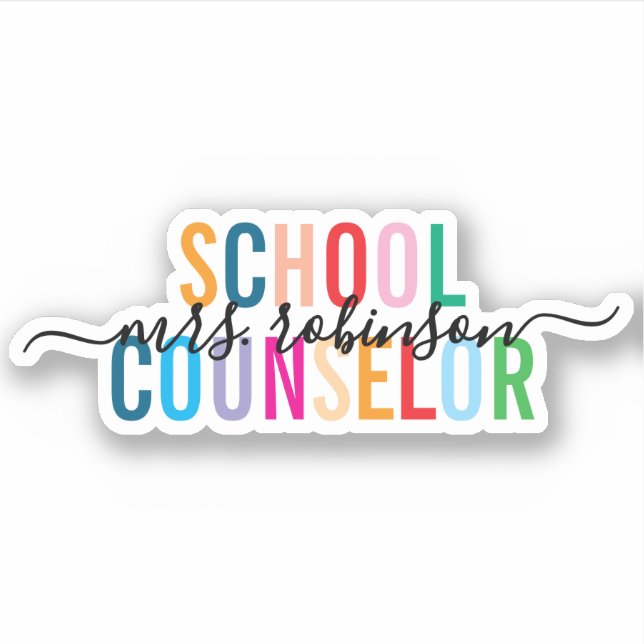 Colourful School Counsellor Personalised Script Na (Front)