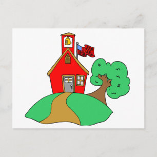 Colourful School Drawing Postcard