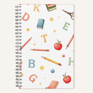 Colourful School Icons Notebook for Kids