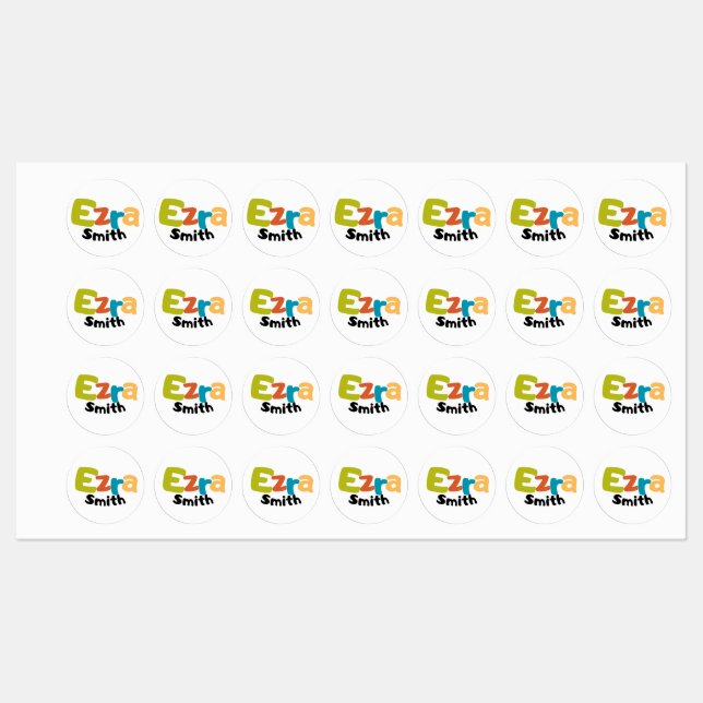 Colourful School Name Tags (Sheet)