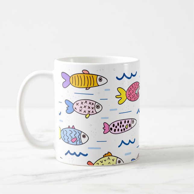 Colourful School of Fish Coffee Mug (Left)