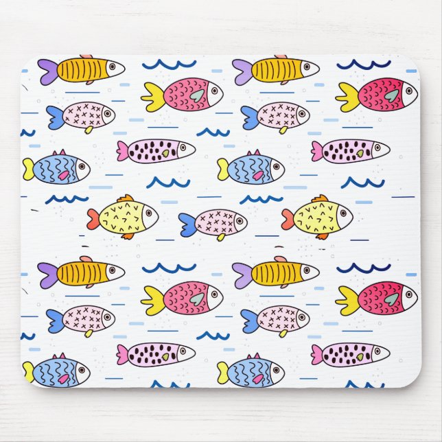 Colourful School of Fish Mouse Mat (Front)