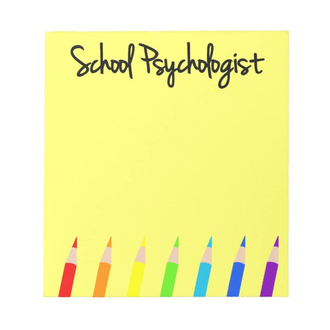 Colourful School Psychologist Notepad (Front)
