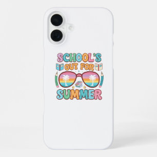 Colourful “School’s Out” Sunset Design iPhone 16 Plus Case