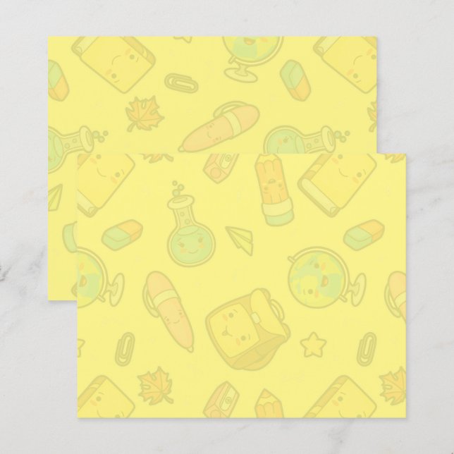 Colourful School Supplies Pattern (Front/Back)