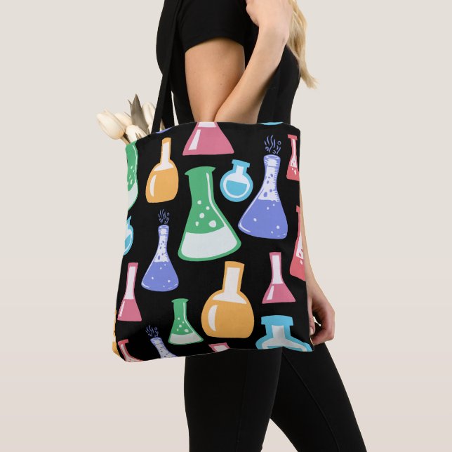 Colourful Science / Chemistry Pattern Tote Bag (Close Up)