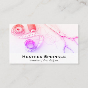 Colourful Scissors Tape Thread Seamstress Business Card