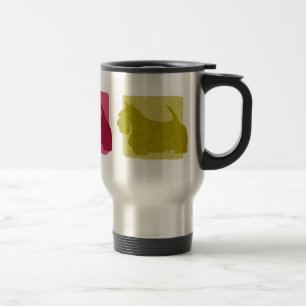 Colourful Scottish Terrier Silhouettes Travel Mug