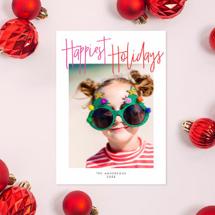 Colourful Script Happiest Holidays   Holiday Photo