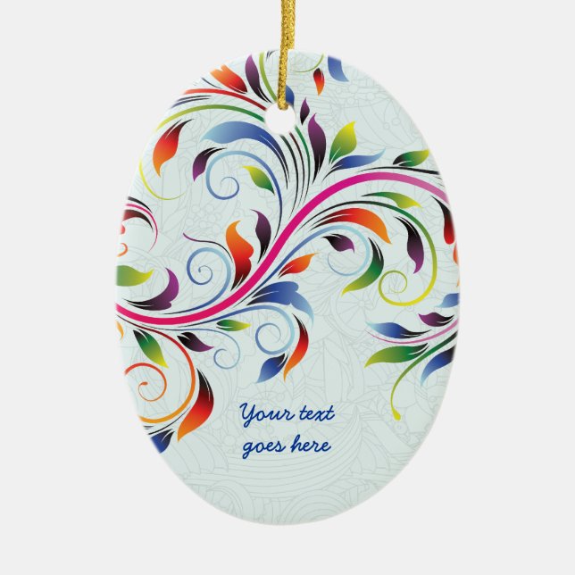 Colourful scroll leaf, pale blue floral ornament (Front)
