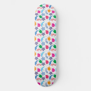 Colourful Sea Animals Illustration Pattern Skateboard