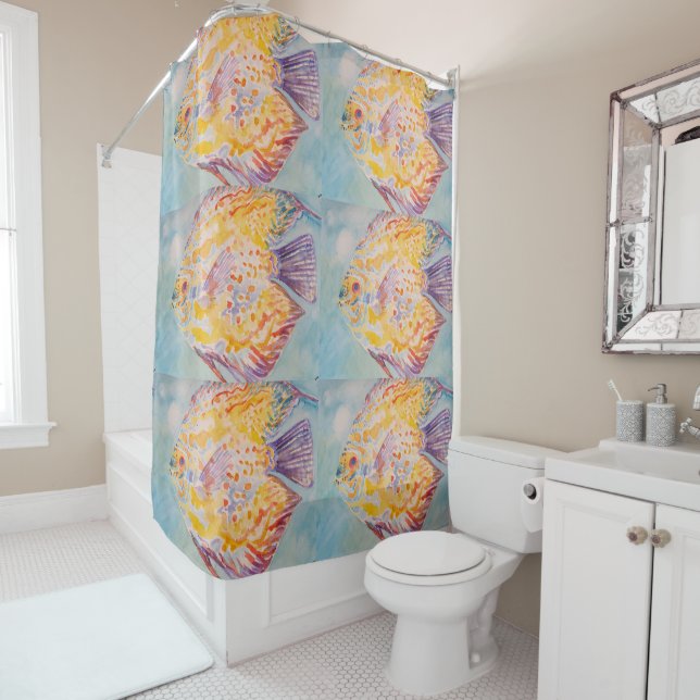 Colourful Sea Fish Ocean Beach Sea Shower Curtain (In Situ)