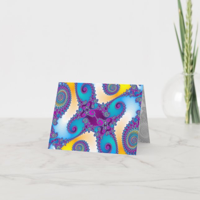 Colourful Sea Fractal Card (Front)