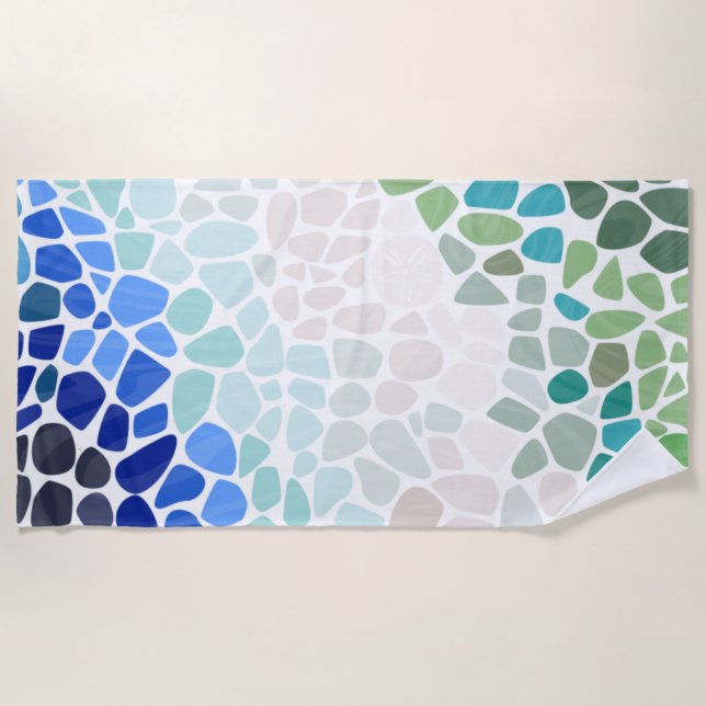 Colourful Sea Glass  Beach Towel (Front)