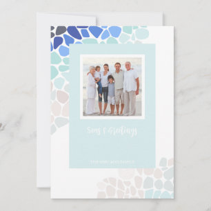 Colourful Sea Glass Christmas Photo Holiday Card