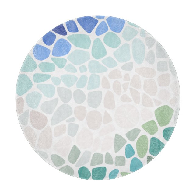 Colourful Sea Glass Cutting Board (Front)