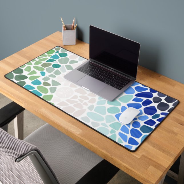 Colourful Sea Glass Desk Mat (Office 2)
