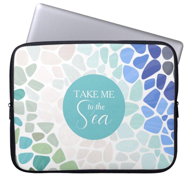 Colourful Sea Glass Electronics Bag (Front)