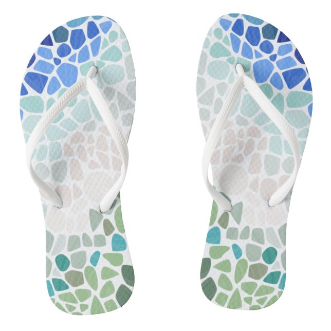 Colourful Sea Glass Flip Flops (Footbed)
