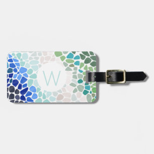 Colourful Sea Glass Glass Coaster Luggage Tag