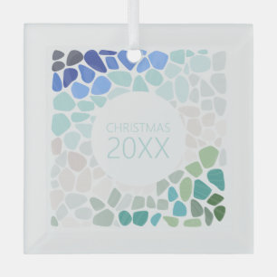 Colourful Sea Glass Keepsake Glass Tree Decoration