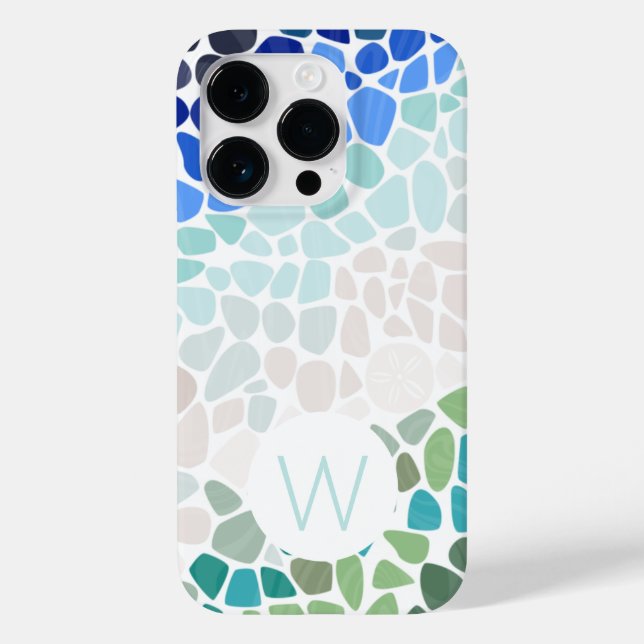 Colourful Sea Glass Monogram Case-Mate iPhone Case (Back)