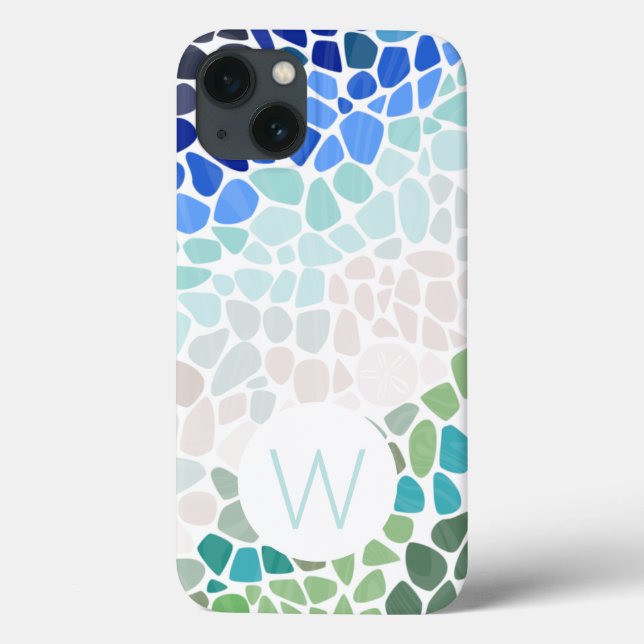Colourful Sea Glass Monogram iPhone / iPad case (Back)
