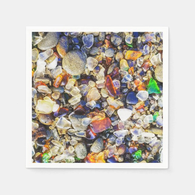 Colourful Sea Glass Napkin (Front)