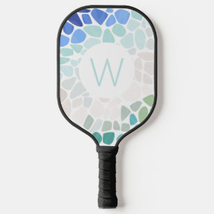 Colourful Sea Glass Pickleball Paddle
