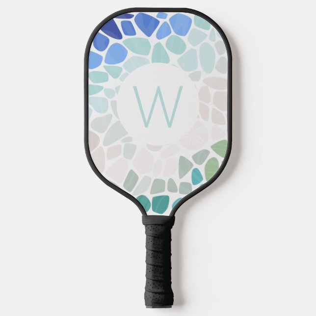 Colourful Sea Glass  Pickleball Paddle (Front)