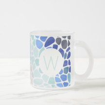 Colourful Sea Glass With Initial Mug