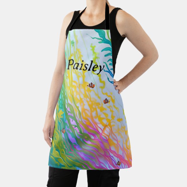 Colourful Sea Grass Apron with Clown Fish (Insitu)