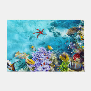 Colourful Sea Life Doormat   Ocean Marine Doormat