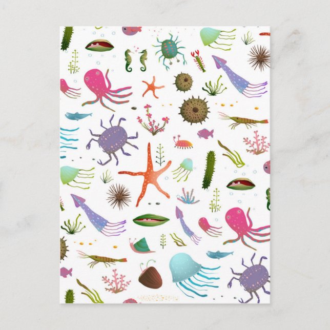Colourful Sea Life Postcard (Front)
