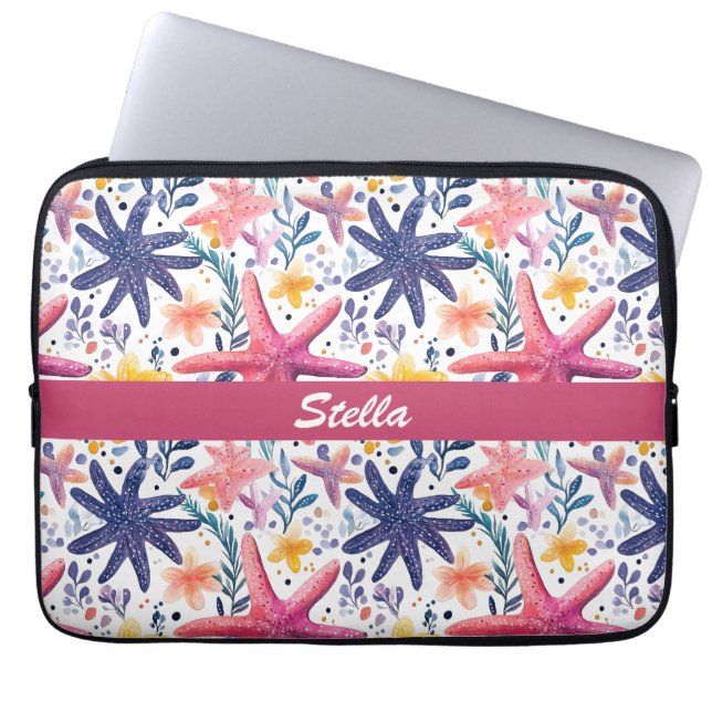 Colourful Sea Life Starfish Laptop Sleeve (Front)