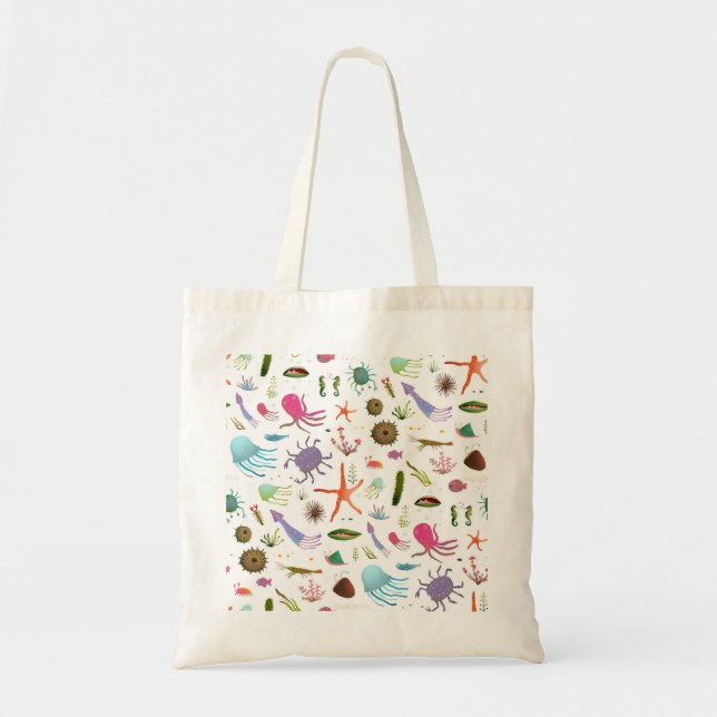 Colourful Sea Life Tote Bag (Front)