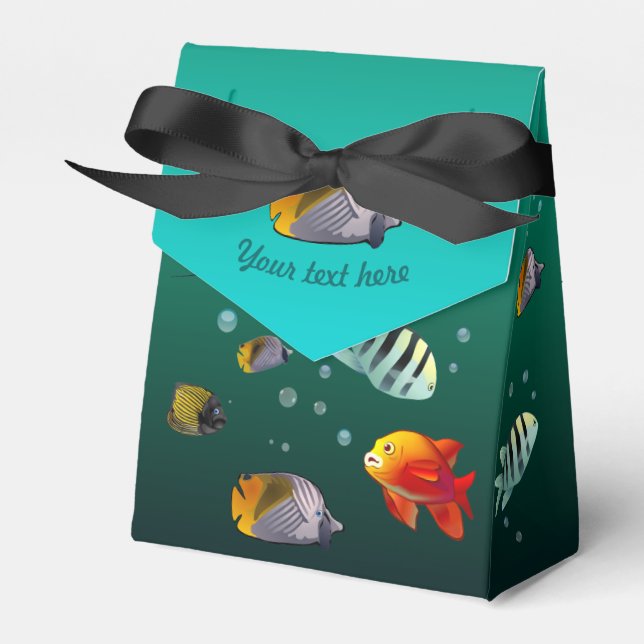 Colourful Sea Life - Underwater Theme Favour Box (Front Side)
