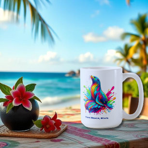 Colourful Sea Lion Splash Coffee Mug
