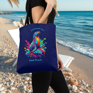Colourful Sea Lion Splash Tote Bag