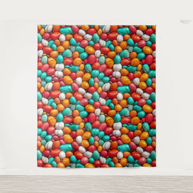 Colourful Sea pebbles Tapestry (Front)