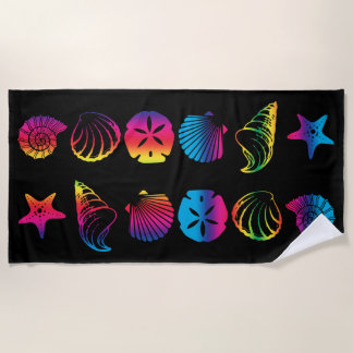 Colourful sea shell beach towel design #2