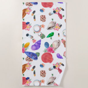 Colourful Sea shells Beach Towel