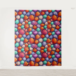 Colourful sea shells tapestry