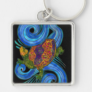 Colourful Sea Turtle Keychain