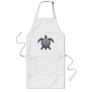 Colourful Sea Turtle Long Apron