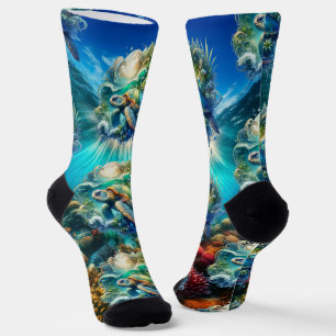 Colourful Sea Turtle Socks