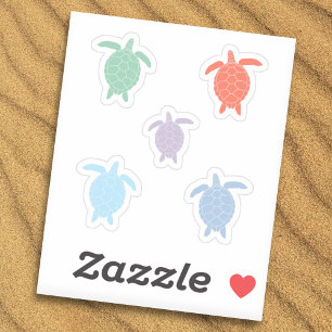 Colourful Sea Turtle Stickers Set