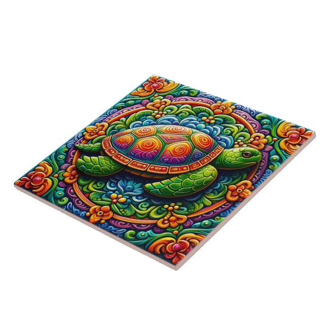 Colourful Sea Turtle Tile Brings Ocean Vibes Alive (Side)