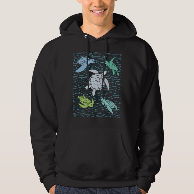 Colourful Sea Turtles - Animal Whisperer Ocean Bea Hoodie (Front)