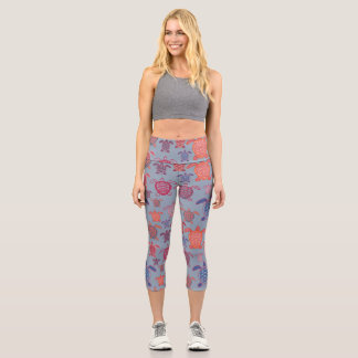 colourful sea turtles  capri leggings